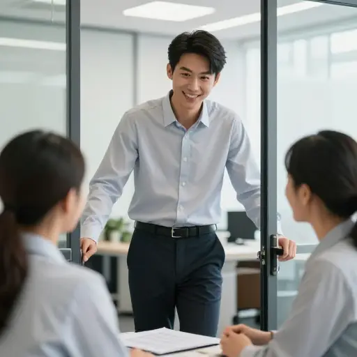 新经理努力给人一种非常平易近人的印象。