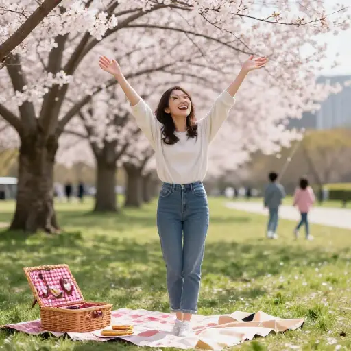 她今天非常高兴。