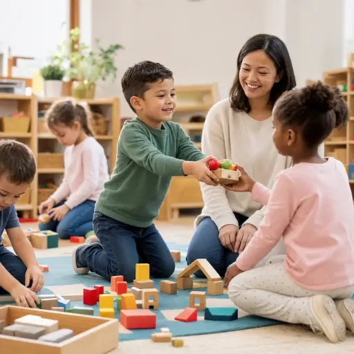 我儿子在幼儿园学会了和其他小朋友分享玩具。