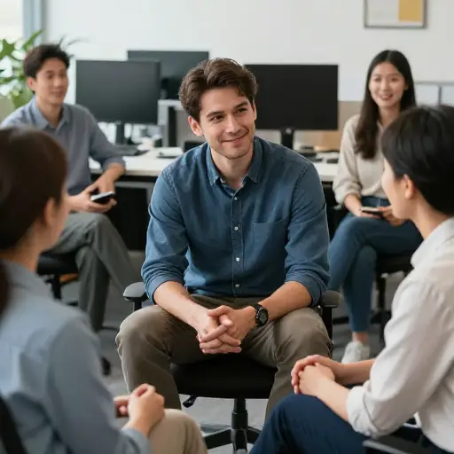 他的谦逊让他在同事中很受欢迎，因为他从不夸耀自己的成就。