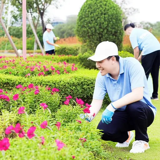 他自愿参加了社区服务活动。