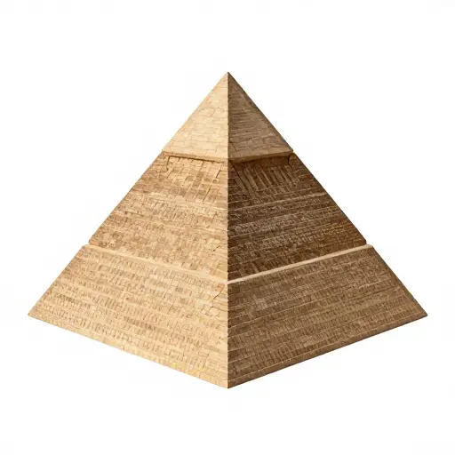 一个几何金字塔有一个正方形的底面和四个三角形的面。