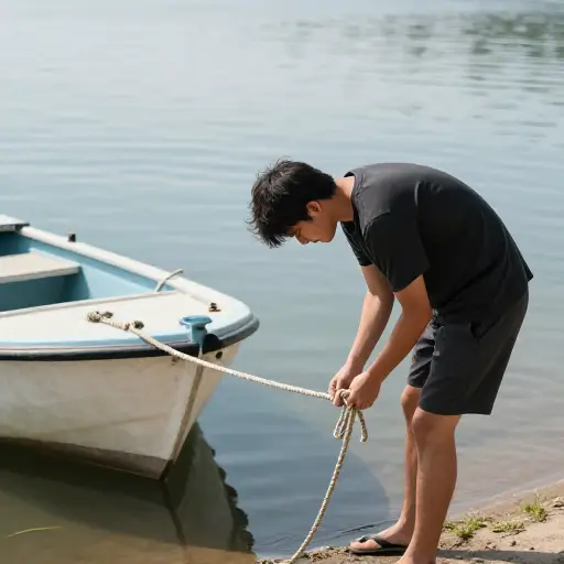 你能解开这些绳子吗？这样我们就能移动船了。