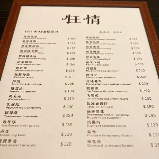 菜肴的价格各不相同。