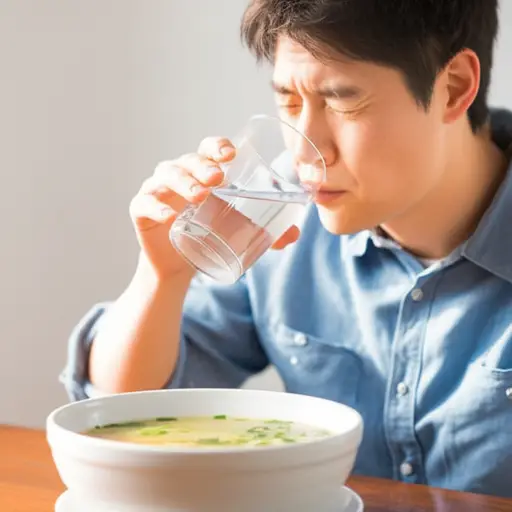 这汤有点咸，让我觉得有点渴。