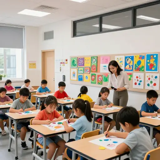 她的孩子们就读于一所注重创造力的进步学校。
