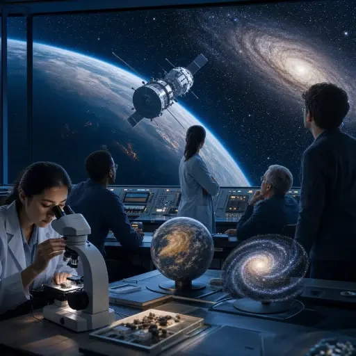 人类探索太空，希望更多地了解宇宙。