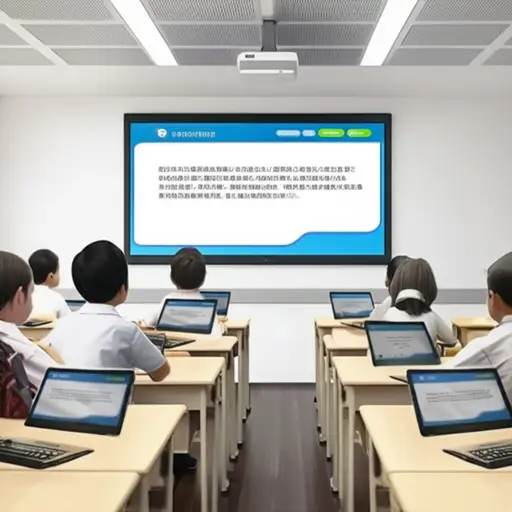 现代教室配备了互动白板和智能设备。
