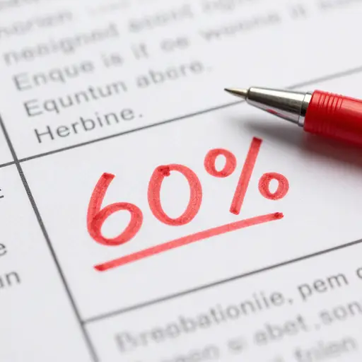 这次考试及格需要分数高于60%。