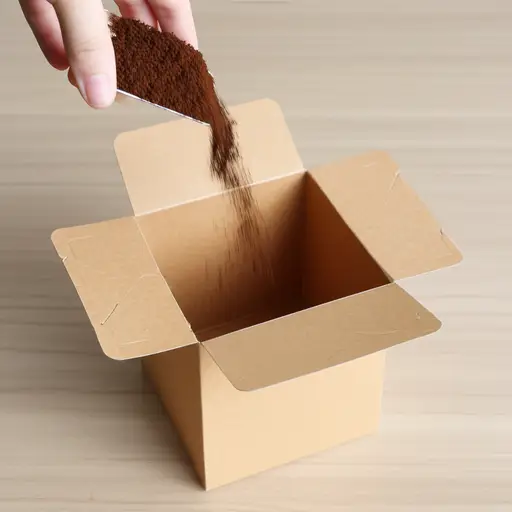 我把用过的咖啡粉放进了一个盒子里。
