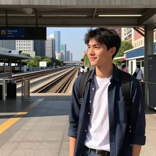 我一步出火车站，就爱上了这座城市。