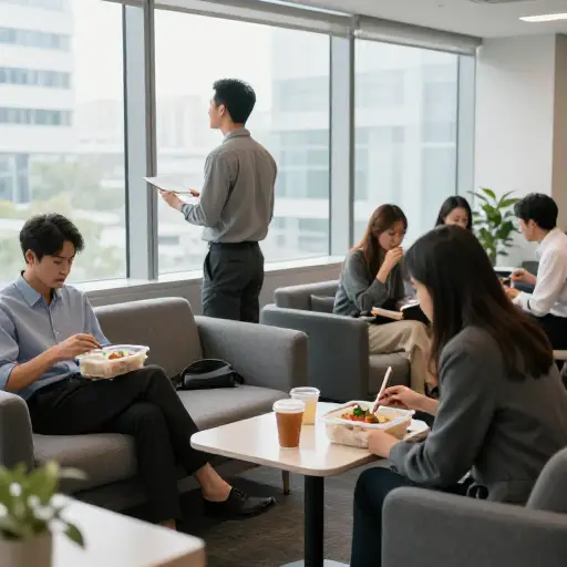 我们通常在午餐时间休息一下。
