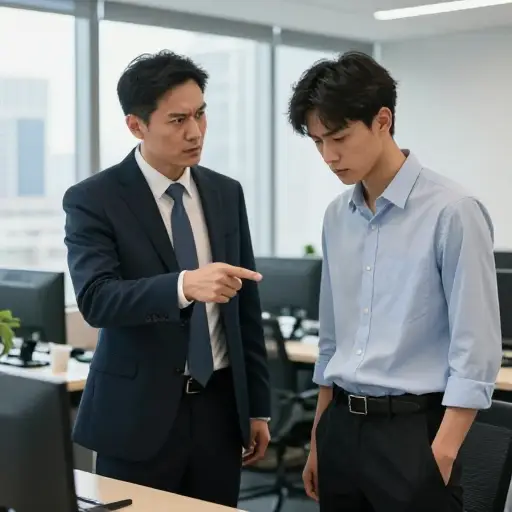 经理因为他再次迟到而严厉训斥了他。