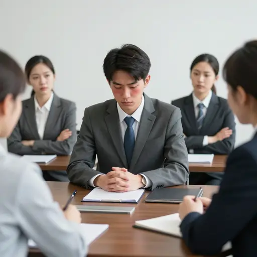 他因为在会议上对客户的口音发表了无礼言论而受到斥责。
