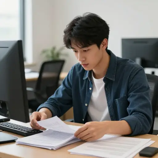 为了让自己忙碌起来，我开始整理桌上的文件。