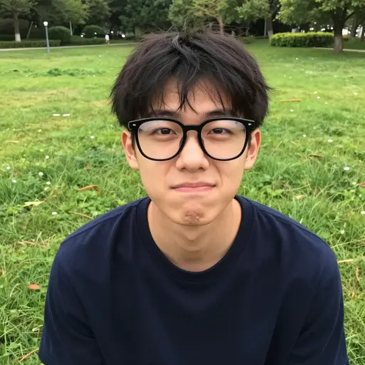 你戴着那副大眼镜看起来很滑稽。