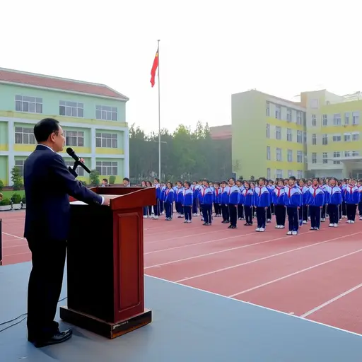 校长在晨会上做了一个重要的公告。