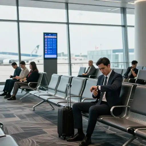 我们本可以坐早一班航班，这样就省得等这么久了。