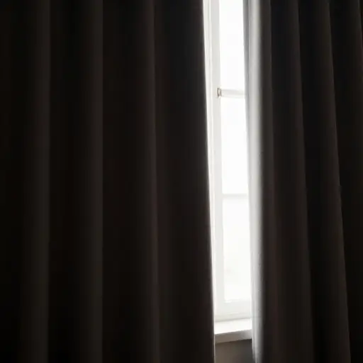 窗帘是用厚重的布料制成的，可以遮光。