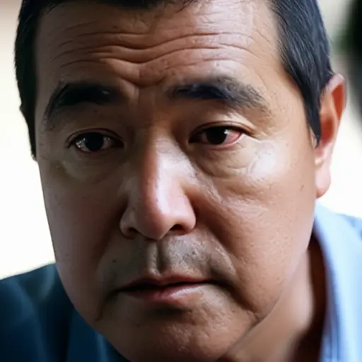 他的眼神传达出深深的悲伤。