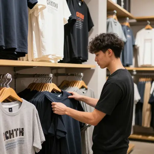 我正在寻找一件新的T恤衫。