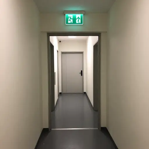 紧急出口在走廊尽头。