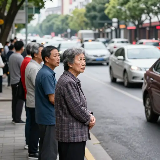许多老年人对城市交通感到担忧。