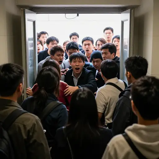 人们疯狂地冲向出口。