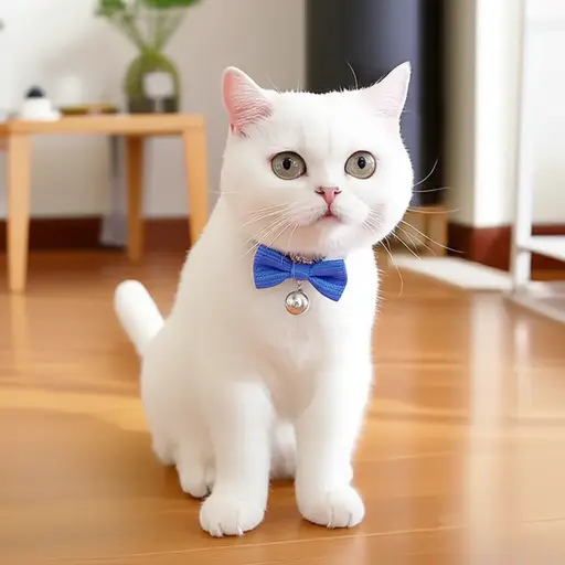 我们给小猫取名叫雪球。