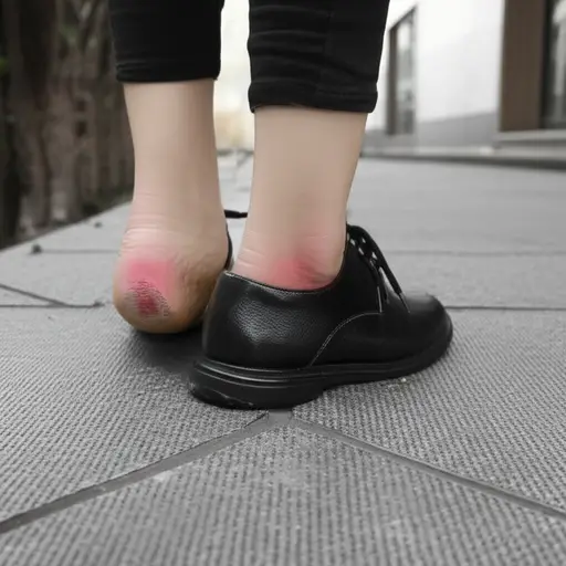 这双新鞋磨脚，让我走路时很不舒服。