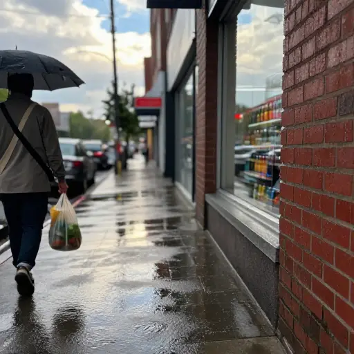 结果雨停了，我们根本不需要带伞。