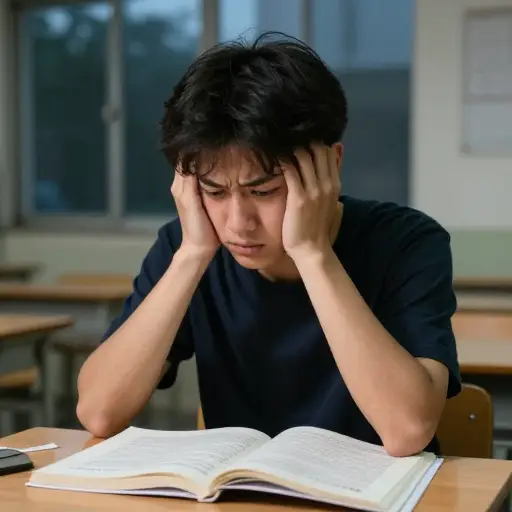 考试前我紧张得瑟瑟发抖。