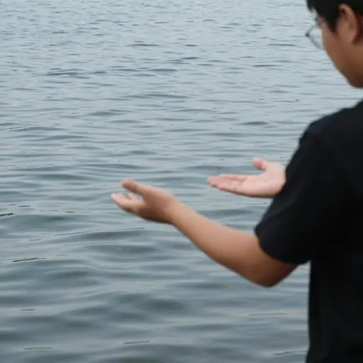 小波浪掠过水面。