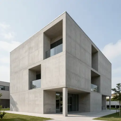 这座建筑由钢筋混凝土建造。