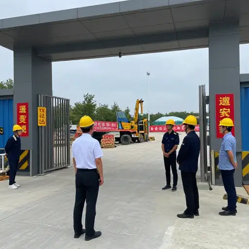 为了安全起见，所有访客必须佩戴安全帽。