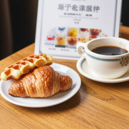 这家咖啡馆新增了多种甜点作为早餐供应。