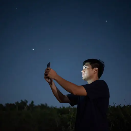 昨晚的星星在黑暗的天空中闪烁。