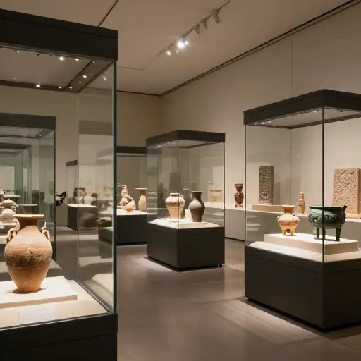 博物馆展示了来自不同文明的几十件古代文物。