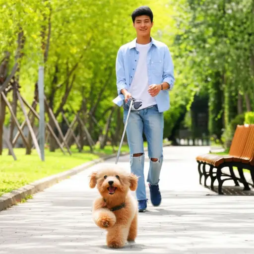 那只小狗很可爱，我每天都会带它去公园散步。