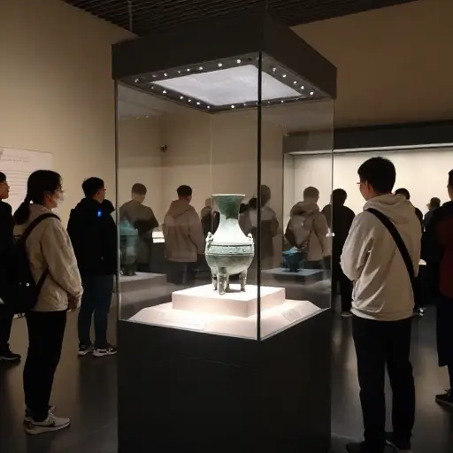 博物馆的标识写着‘请勿触摸展品。’