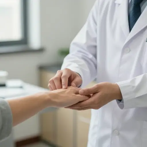 医生检查了我的手。