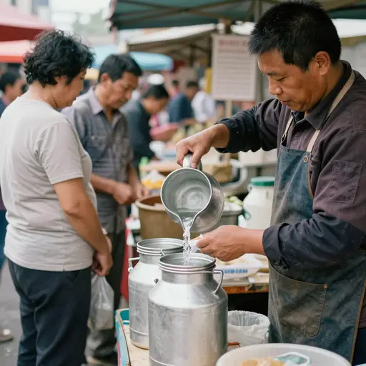 被贪婪驱使，商人往牛奶里掺水后当作优质品出售。