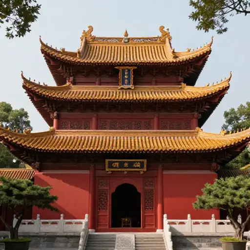 那座古庙的建筑简直太壮观了。