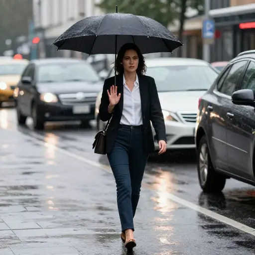 她坚持在雨中独自步行回家，拒绝了所有让她搭车的提议。