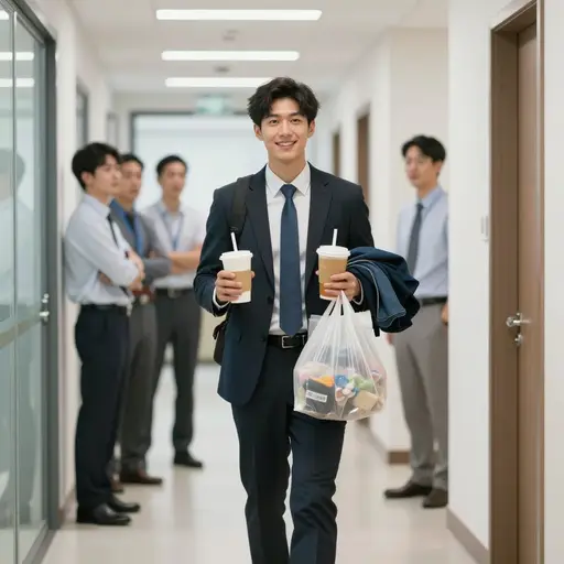 那个马屁精替主任跑腿办私事，指望能升职。