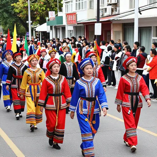 游客可以在文化游行期间欣赏到鲜艳的民族服饰。