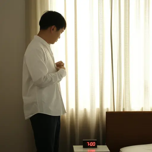 我每天早上七点起床穿衣服。