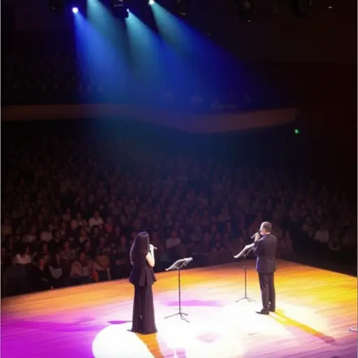 他们在音乐会上演唱了一首优美的二重唱。