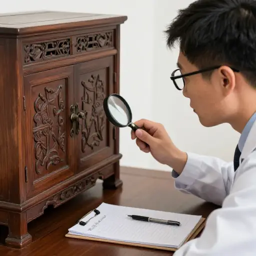 评估师将为这件古董家具估价。