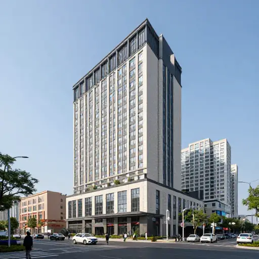 我们住在市中心一家体面的酒店。